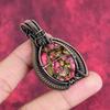 Copper thulite pendant copper wire wrapped pendant gemstone copper jewelry handmade pendant very pretty wire wrapped jewelry gifts for women