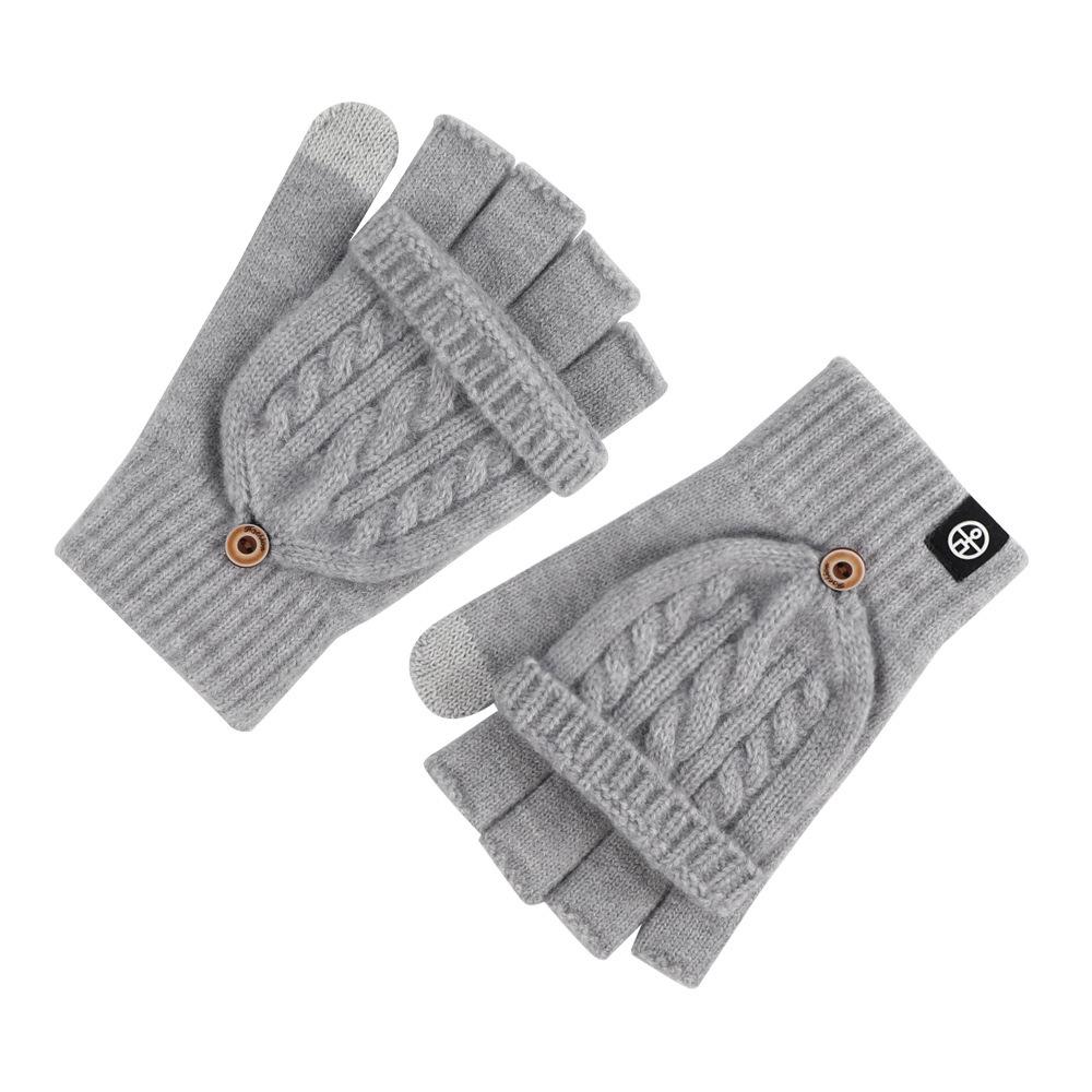 Unisex Japanese Style Knitted Fingerless Winter Gloves - Thick Warm Design