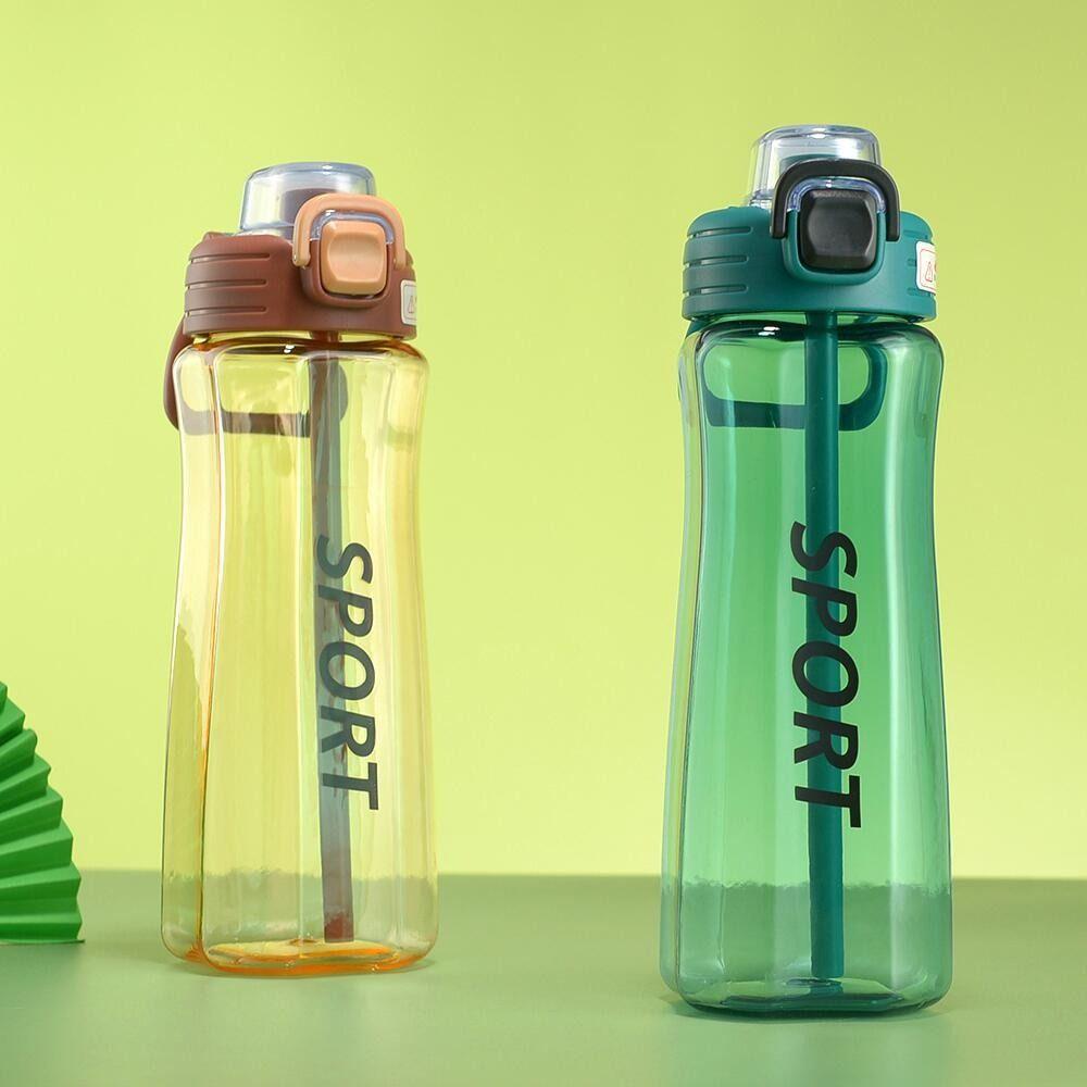 PC Sports Water Bottle with Straw Large Capacity Sports Kettle Drinking Sports Water Cup  Summer