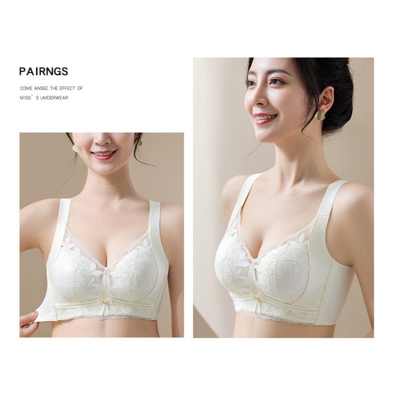 Women Lace Push Up Shaping Gather Anti Sagging Comfortable Bra