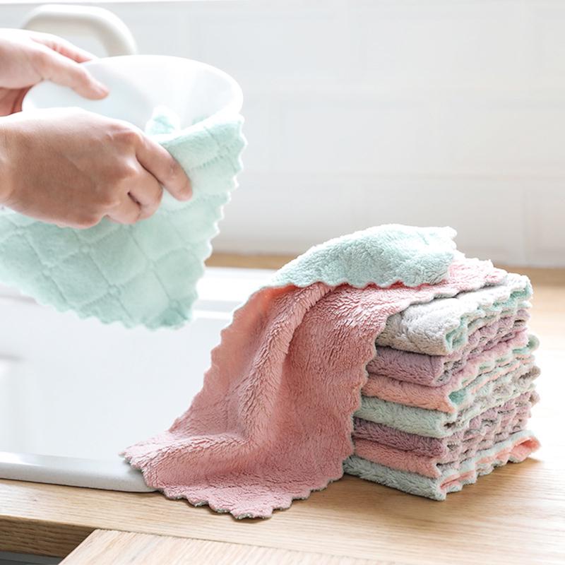 1Pc Super Absorbent Microfiber Kitchen Dish Cloth Household Cleaning Towel