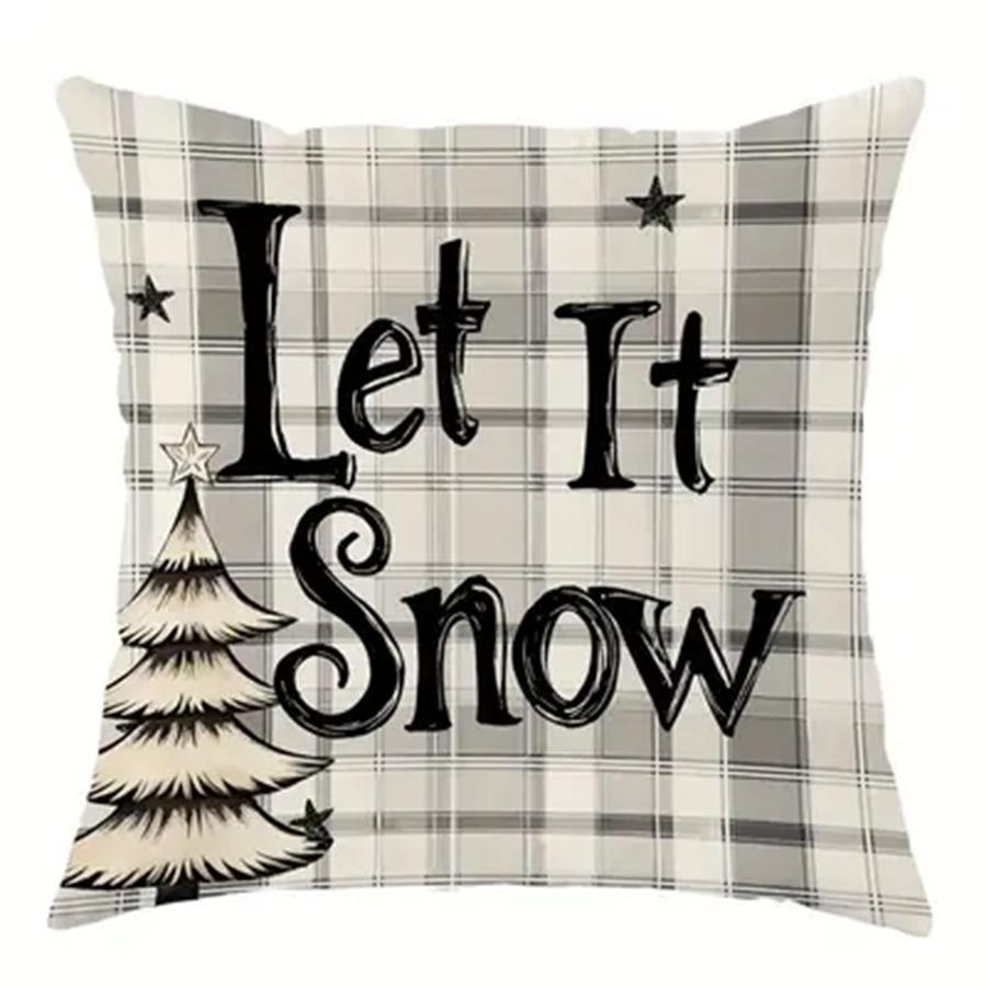 Festive Plush Christmas Pillow Cover: Holiday Atmosphere Decoration for Living Room Sofa