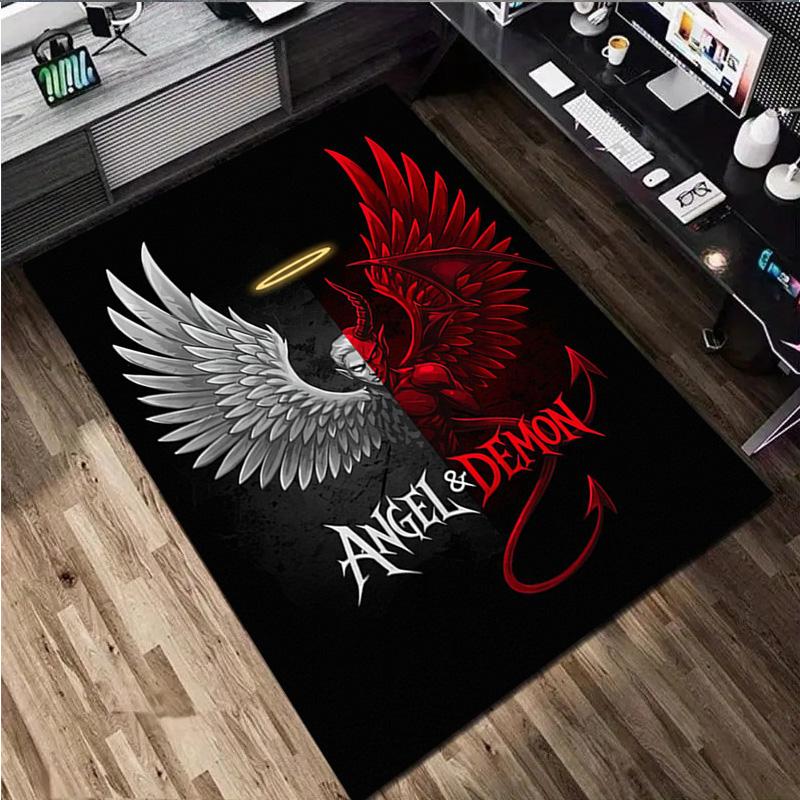 Angel and Demon Rug - Home carpet Office Decorative Carpet For Living Room Bedroom Door Mat Floor Rug Computer Chair Area Rug