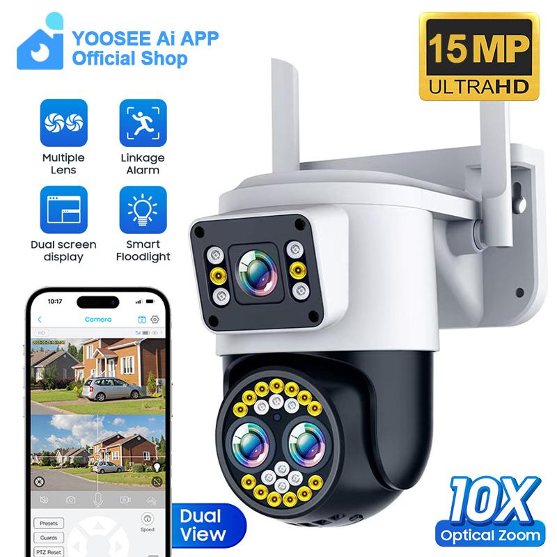 YOOSEE Ai APP Sicherheitskamera Wifi PTZ Kabellos Außen CCTV Kamera HD 15MP 10X ZOOM Automatische Verfolgung Zwei-Wege-Gespräche Farb-Nachtsicht