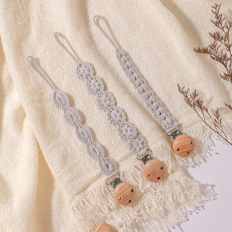 3pcs Newborns Dummy Chain Baby Soother Chain Pacifier Holder Woven Dummy Clip Toddlers Infant Pacifier Strap Baby Supply