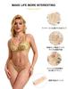 ohyeahlady Embroidered Bra and Panty Plus Elegant Mesh Elegant Sexy Size 2XL Women's Set, Size, Lingerie, Pants, Yellow,