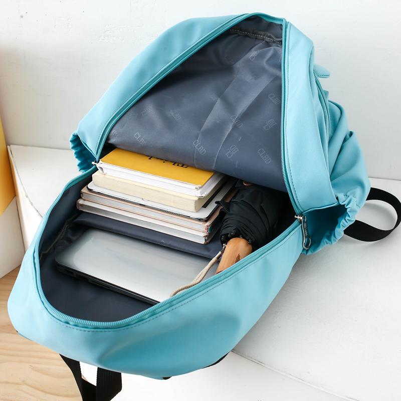 Three-Piece Backpack Set Solid Color Student Schoolbag Women Large Capacity Lightweight Computer Backpack
