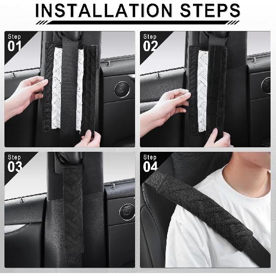 JUSTTOP 2-Pack Universal Car Seat Belt Pads Cover For A More Comfortable Driving, Seat Belt Shoulder Strap Covers Harness Pad For Car Interior