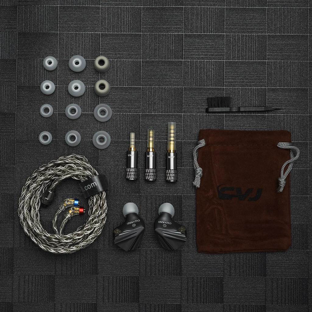 HiFiGo CVJ Kumo Flagship 8 BA In-Ear Monitors, Balanced Armature IEM In-Ear Earphones with 4 Tone Tuning Switches and 3 Interchangeable Plugs (Kumo)