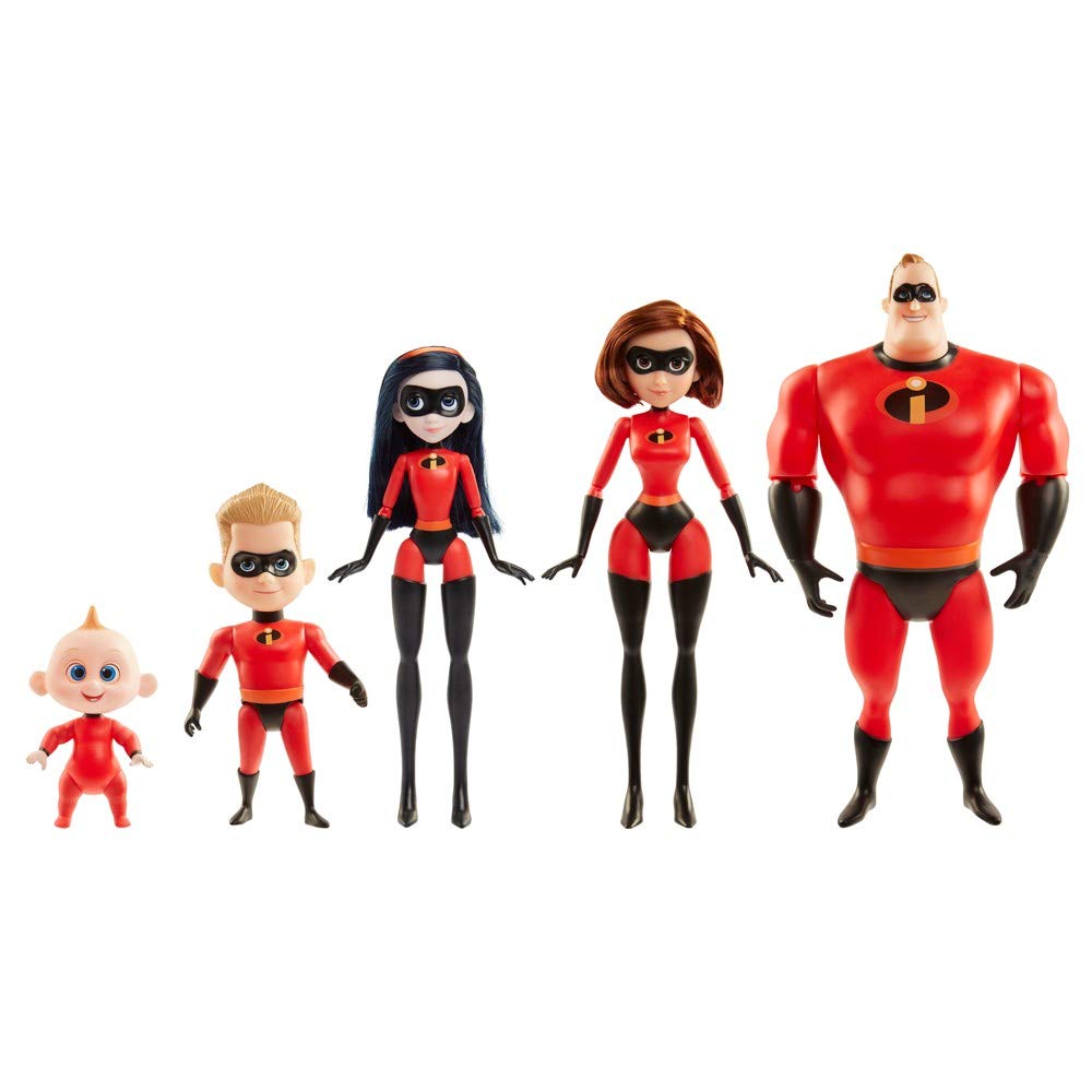 Incredibles Family 12 Inch Figure Set of 5 Disney Pixar Incredibles Incredibles Elastigirl Violet Dash Jack Jack Mr. Mr.
