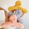 Winter Plush Hair Claw Faux Furry Korean Style Cross Teeth Back Head Shark Clip Solid Color Hair Barrette Headwear Hair Accessories