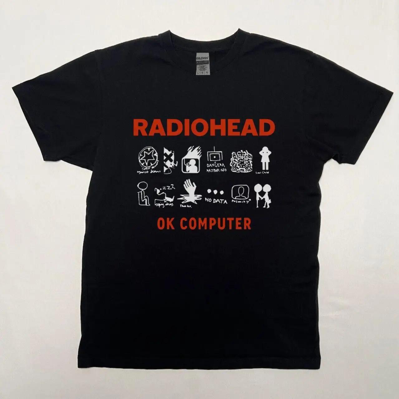 2026 Sommer Unisex Heißer Verkauf Vintage Radiohead T-Shirt The Bend Album Band Kopie Muster Unisex Druck Rock Hip Hop Künstler Street Life Oberteil M braun