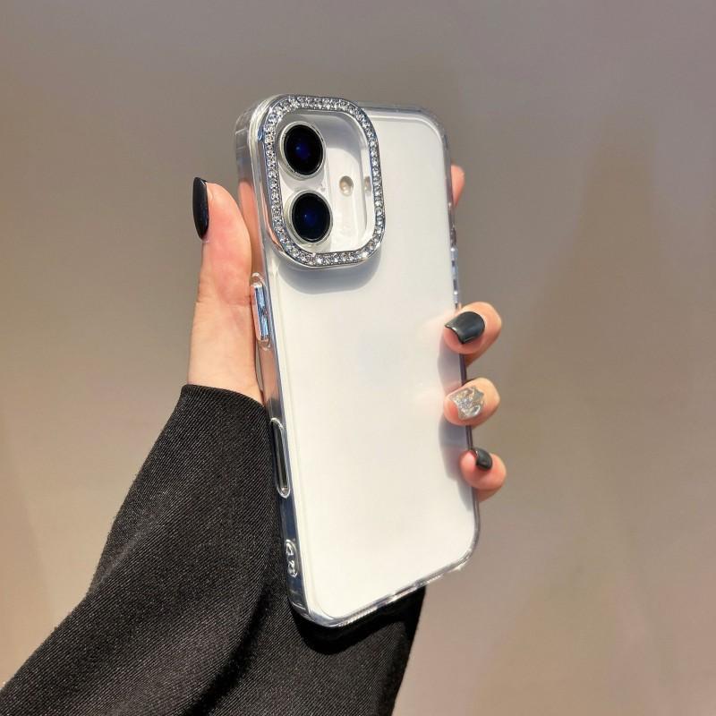 Flash Diamond Lens Ring Suitable IPhone 15om Transparent Case 16promax Phone Apple 14 Anti Drop Protective