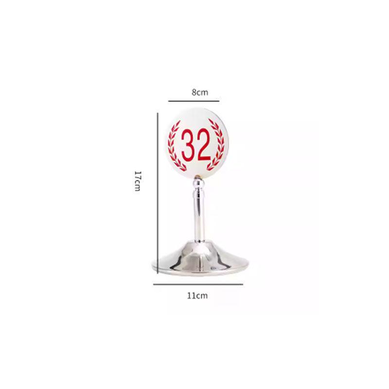 Gold-Plated Stainless Steel Double-Sided Table Number Plate for Restaurants
