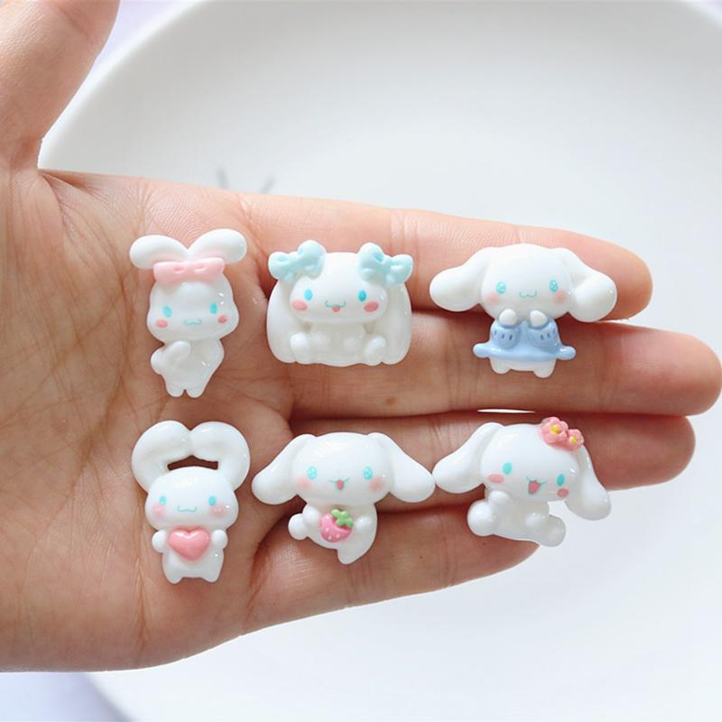 10 Pcs New Kawaii Cartoonear Dog Rabbit Game Nime Characters Resin Scrapbook Diy Jewelry Children Gift Hairpin Accessories A1