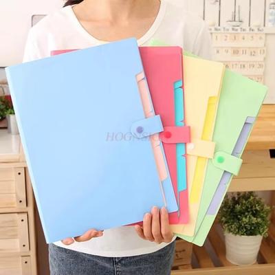 Dossier bouton couleur bonbon, sac organisateur de rangement pour papier A4, livre de rangement de données, dossier de tri des feuilles d'examen pour étudiants