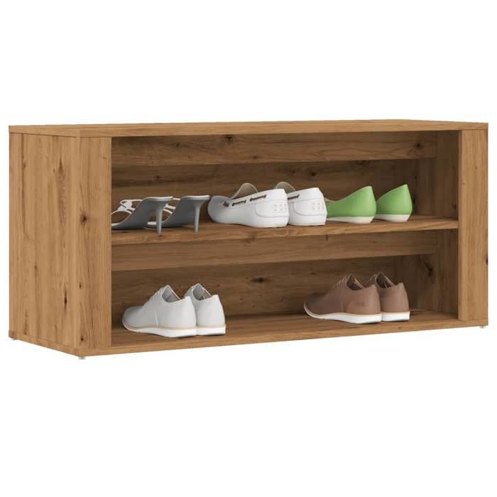 VidaXL Banc à chaussures chêne artisanal 100x35x45cm bois d'ingénierie, banc, banquette de couloir, siège de couloir, banc 857090