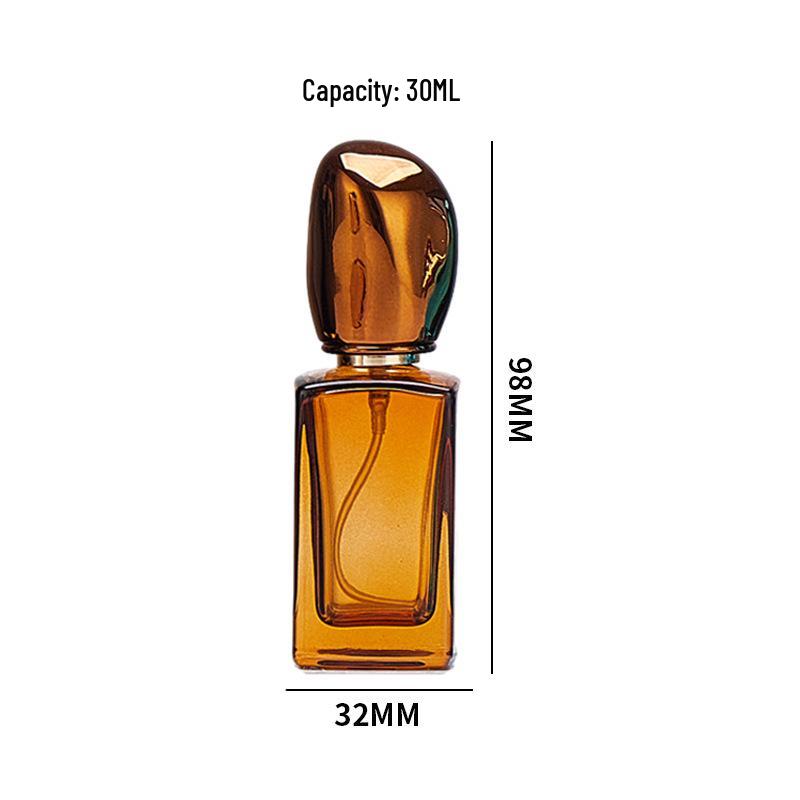 Portable Square Glass Perfume Bottles, 30ml & 50ml, Colored and Spray Dispensing
