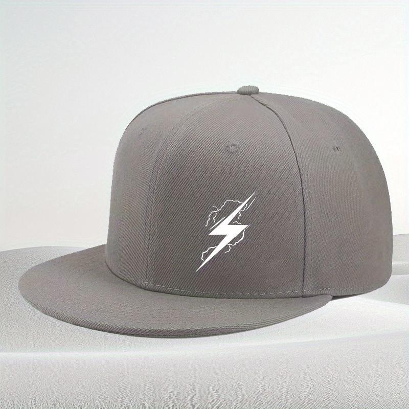 Lightning Bolt Graphic Flat Brim Snapback Cap Polyester Adjustable Outdoor Unisex Baseball Hat