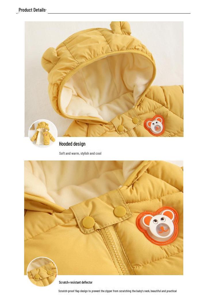 Kids' Winter and Autumn Thick Hooded Cotton Jacket for Boys and Girls