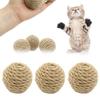 Natur Sisal Ball Katzenspielzeug mit eingebautem Sandstein Zahnreinigung Bissfest Kaubar Interaktives Spiel Langlebig Umweltfreundlich Desi