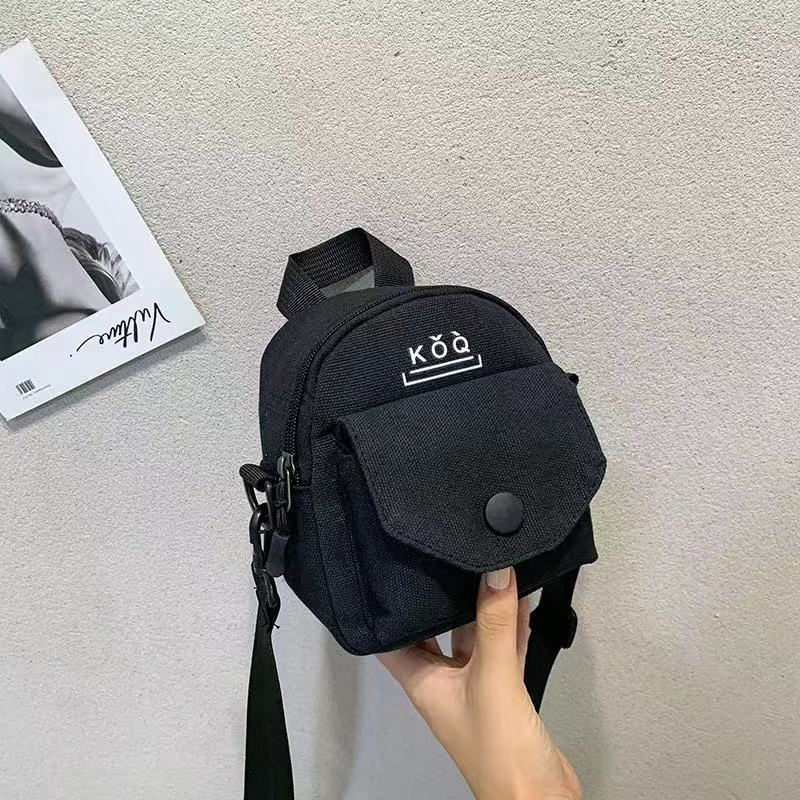 Mini Messenger Bag Women Cute Canvas Small Bag Harajuku Crossbody Bag Wild Student Girl Phone Key Shoulder Bag Female