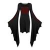 Damenmode Gothic Punk Fledermausärmel Halloween Print Unregelmäßiges Partykleid