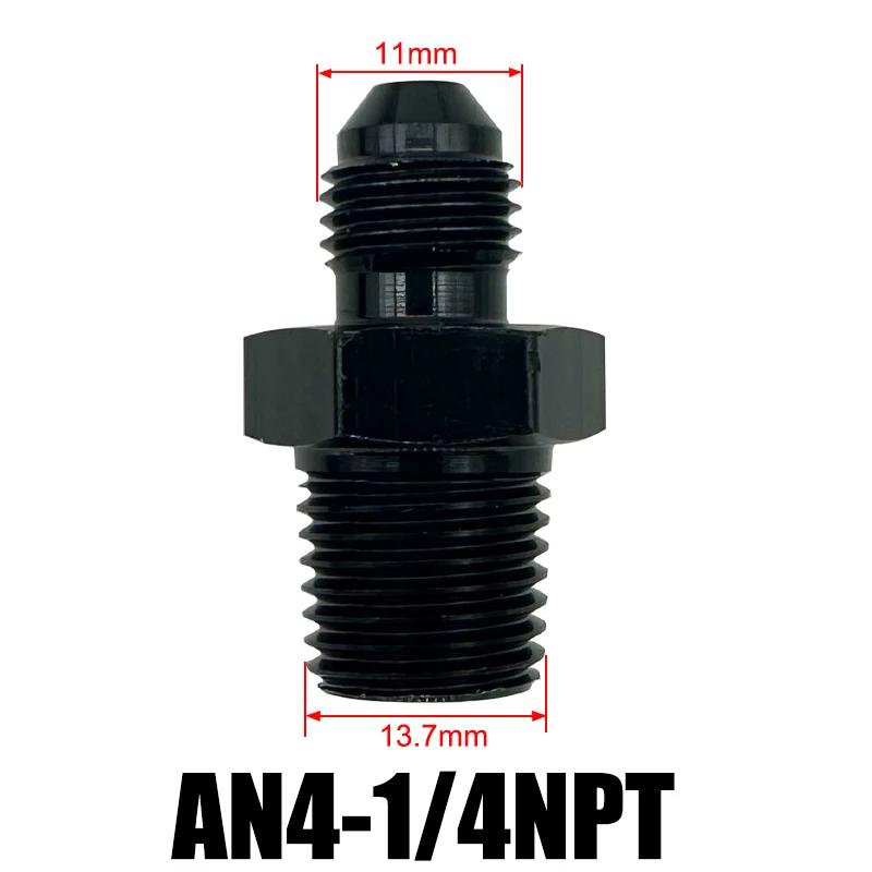 4AN 6AN 8AN 10AN 12AN To 1/2" 1/4" 1/8" 3/8" 3/4" NPT Oil Cooler Adapter Male Straight Fuel Hose Pipe Tube Thread Flare Fitting