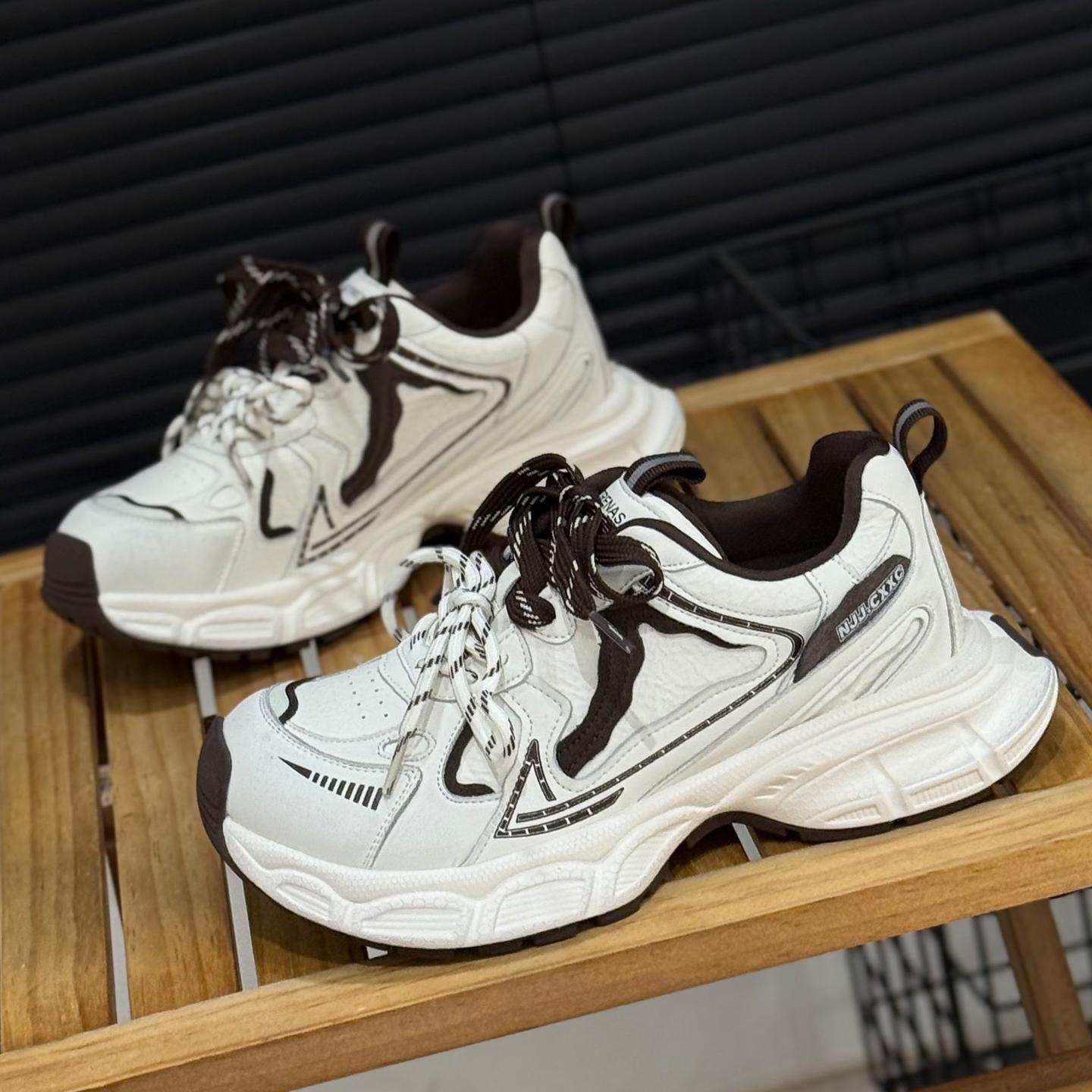 

Leather platform shoes women s new versatile shoes small pair of shoelaces sports and leisure shoes 40