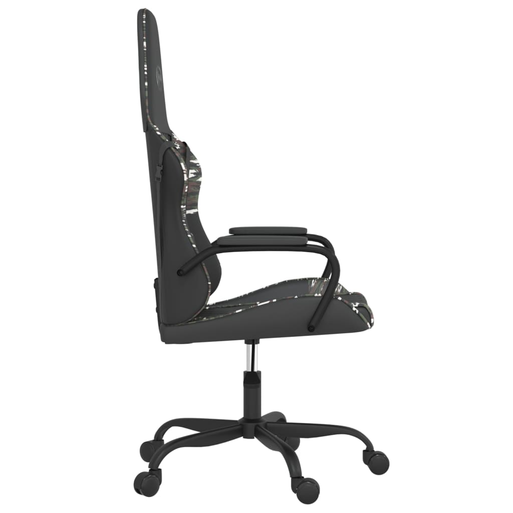 Gaming Chair In Black and Camouflage Synthetic Leather