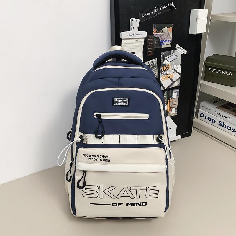 Студенческий школьный рюкзак с цветовыми блоками — фото 17