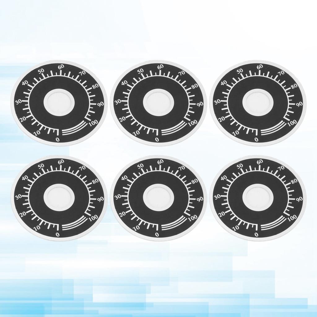 200Pcs Dial Plate Aluminum Alloy Round Scale Plates Sheet 0100 BEMKDP for Potentiometer