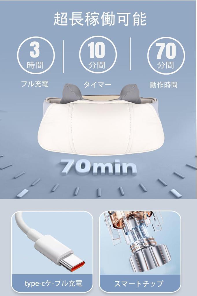 Neck Care for and Powerful Hand Massage Heating Large USB Adjustable Washable Cloth A Great Gift Neck, Shoulders, Waist, Buttocks, Back, Thighs.
