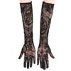 Lace Gloves Skeleton Crosses Design Role Playing Glove For Halloween Costume Parties And Gothic Fashion Accessories