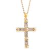 Exotic Cross Pendant Necklace with Micro-Set Zirconia Unique Drop Jewelry