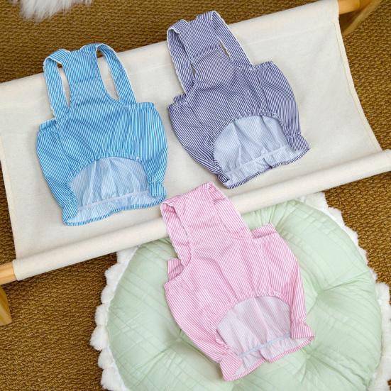 Pet Striped Dress Spring Summer Sleeveless Large Bow Small Dogs Cats Dress Breathable Pet Costume Outfit Apparel