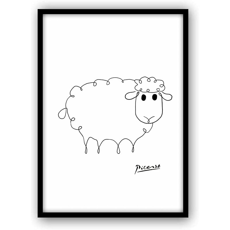 

picasso sheep picture with frame poster aoipro (black frame)