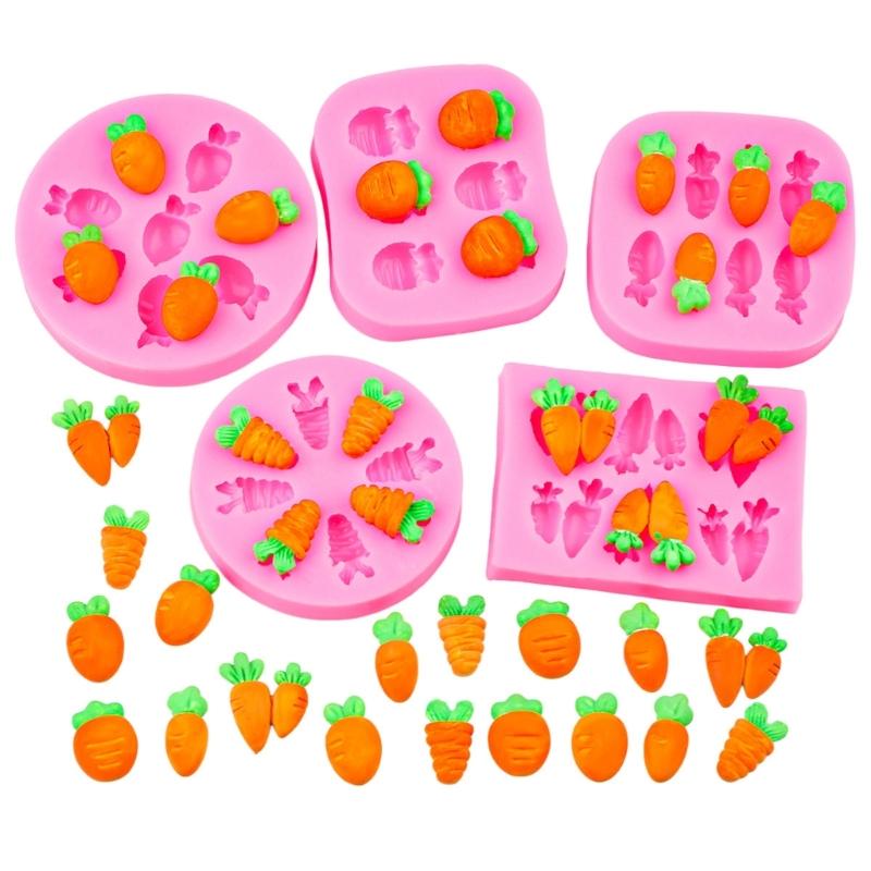 Fondant Molds Small Carrots Molds Chocolate Silicone Moulds Cake Molds DIY Baking Molds for Fondant Decoration