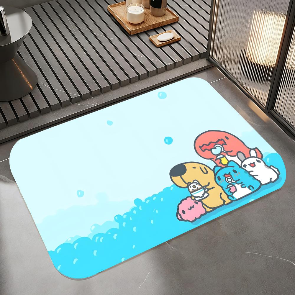 Anime C-capoo Floor Mat Diatomite Bath Mat, Quick Dry Absorbent Non-Slip Door Mat