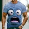 3D Print Furry Monster Face T-Shirt for Men Cute Cartoon Graphic Short Sleeve Tees Summer Casual Street Tops Round Neck T Shirts