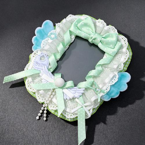 5.8cm Creative Design Kawaii Badge Pin Displaying Holder Sweet Lace Star Protector with Lanyard Fashoin Badge Clip Cover Case