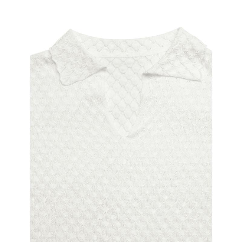 VEZFAA Damenmode, lässig, Sommer, Frühling, einfarbig, bedruckt, kurzärmelig, V-Ausschnitt, Blusen und Hemden