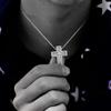 Lucliss Cross Necklace, Domestic Manufacturer, Double Zirconia, 18K Gold Plated [Silver], Men's & Women's, 18K GP Cross Necklace