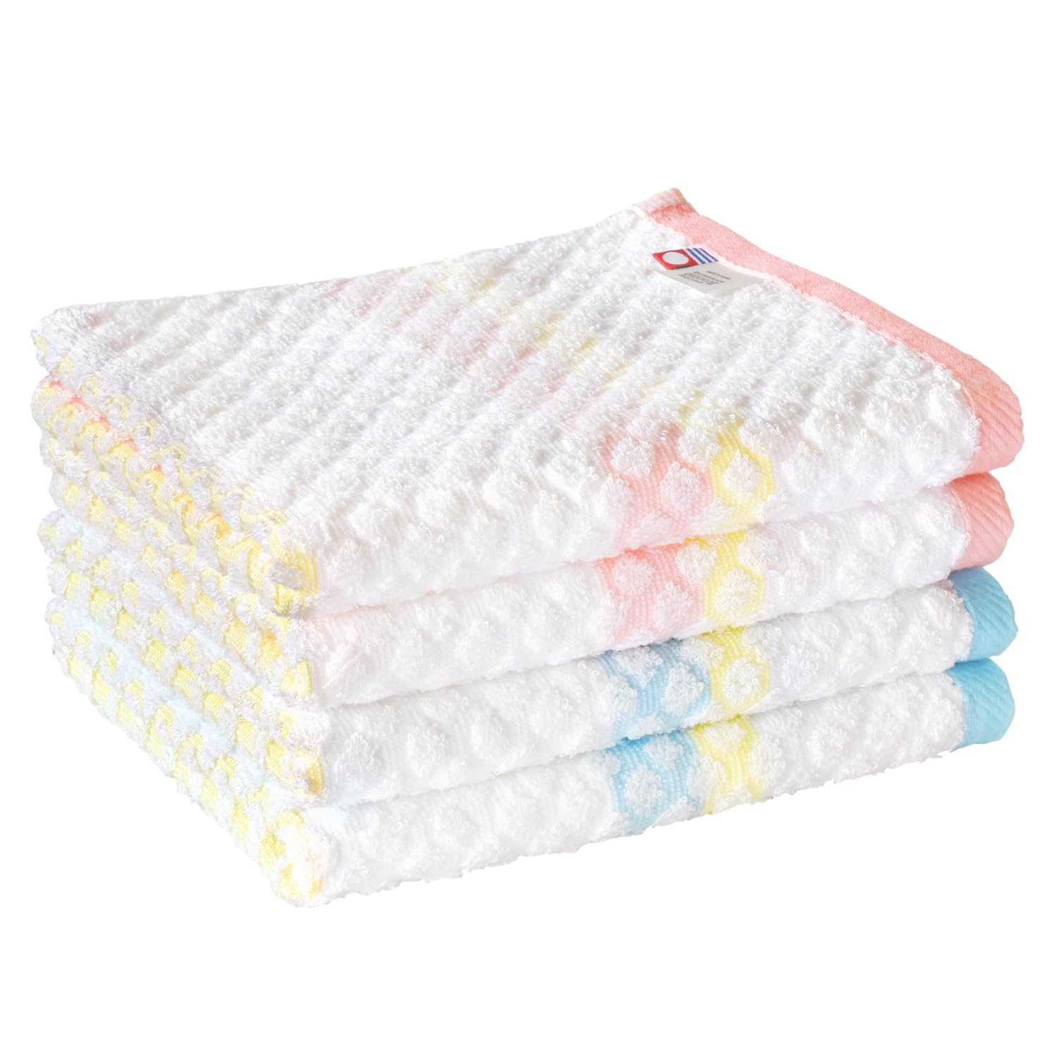 

Сертифицированный набор полотенец для лица Bloom Imabari Towel из 4 шт., пушистые, впитывающие, милые, флуоресцентные, без красителей, хлопок 100% (Ракушечно-розовый/Морской синий)