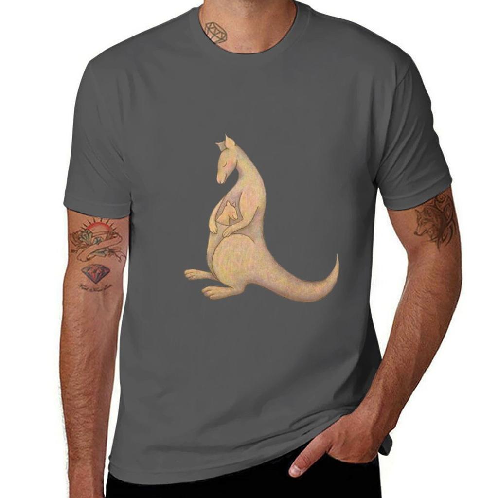 Kangaroo Mom And Baby Tshirt Work Short Sleeve Cotton Top Tshirt