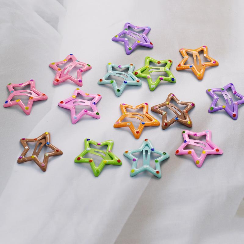 Cute Y2K Star Hairpin: Metal Bangs Clip, Dopamine Headdress