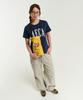 AECA (Woman) Aeca Symbol Felt Half Sleeve Tee-Navy