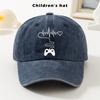 Gamer Heartbeat Baseball Cap Washed Cotton Curved Brim Adjustable Outdoor Casual Hat for Kids