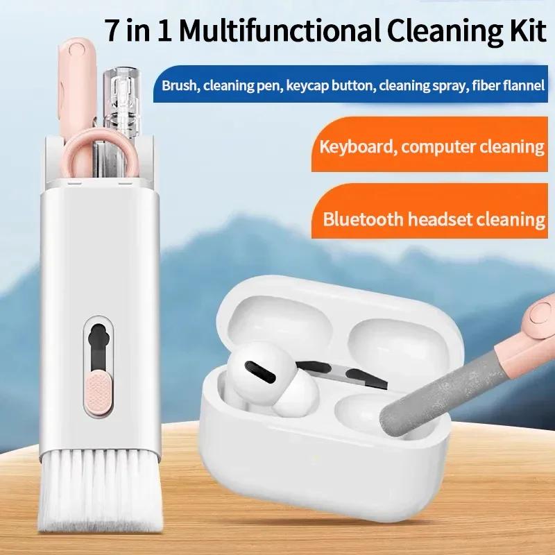 7 In 1 Portable Multi-function Laptop Keyboard Cleaning Brush Set Mobile Phone Earphone Dust Removal Brush