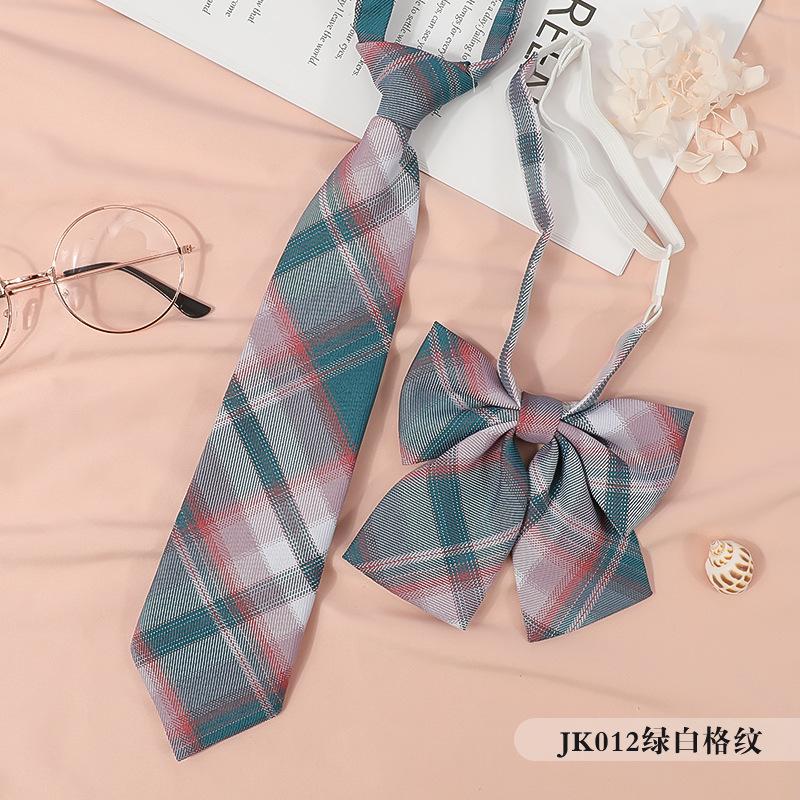Japanese Korean Version Striped Jkdk College Style Red Cyan Gray Blue Shirt Men'S And Women'S Accessories Free Tie Tie Set